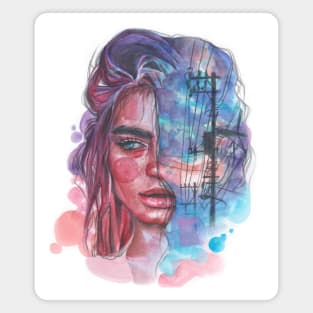 Eunoia - Double exposure portrait Magnet